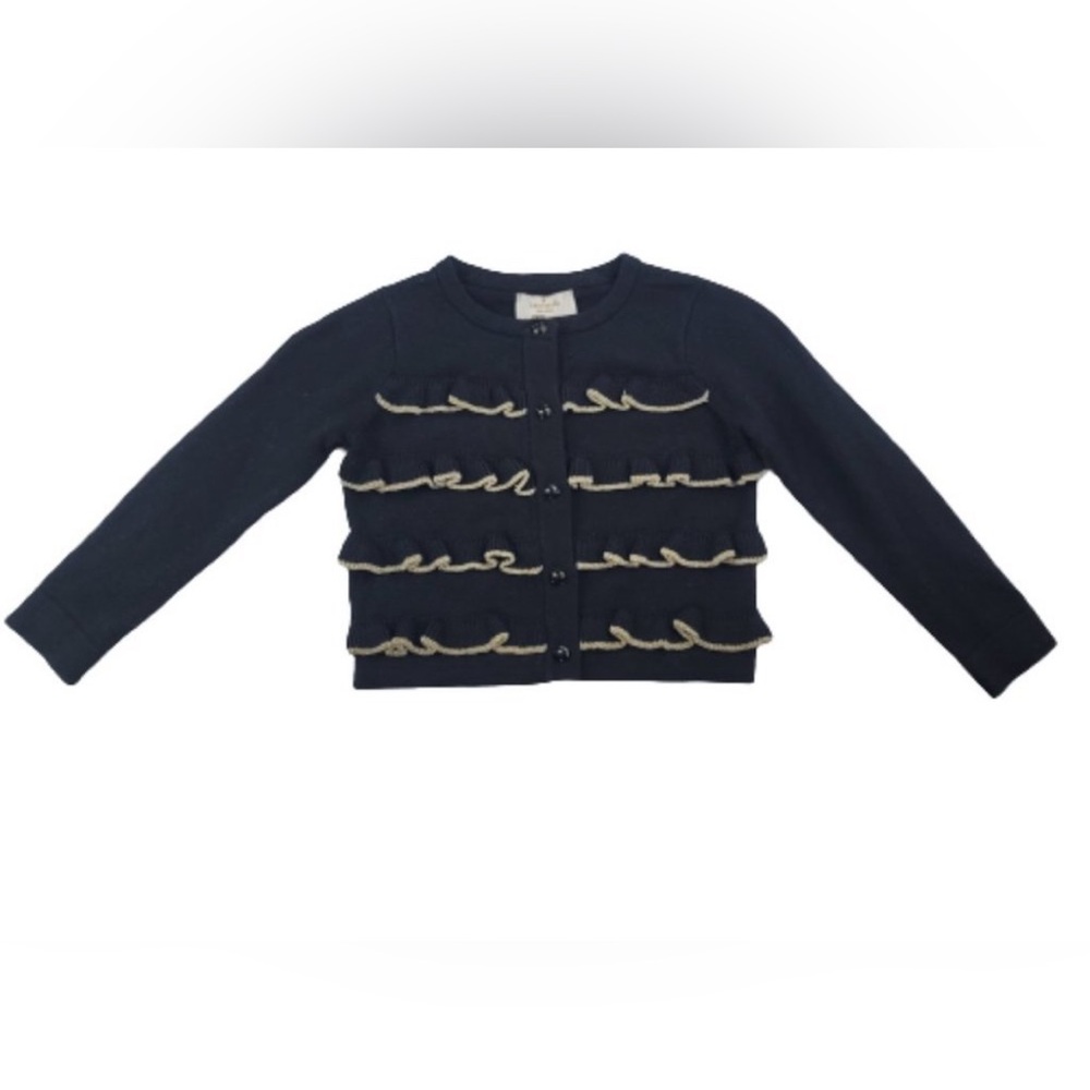 NWT Kate Spade Gold Cardigan with Gold Ruffles- Baby Size 12 mos